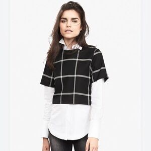 Banana Republic Petite Checkered Crop Top